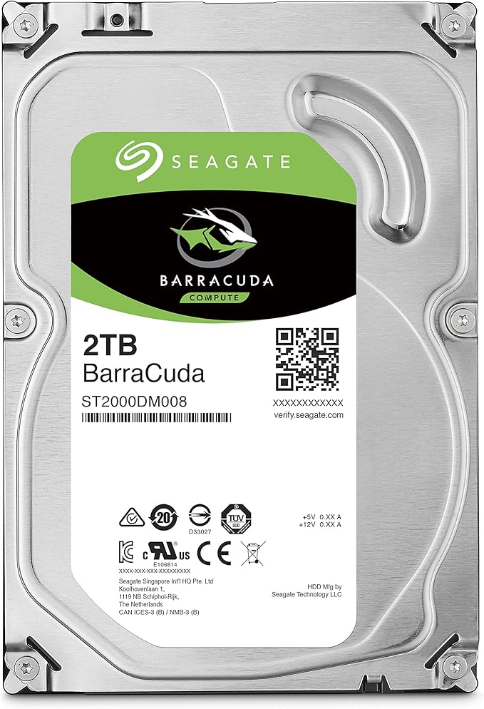 Seagate BarraCuda - Disco duro interno de 2 TB, SATA de 3.5 pulgadas 6 Gb / s, 7200 RPM, 256 MB caché, 3.5 pulgadas